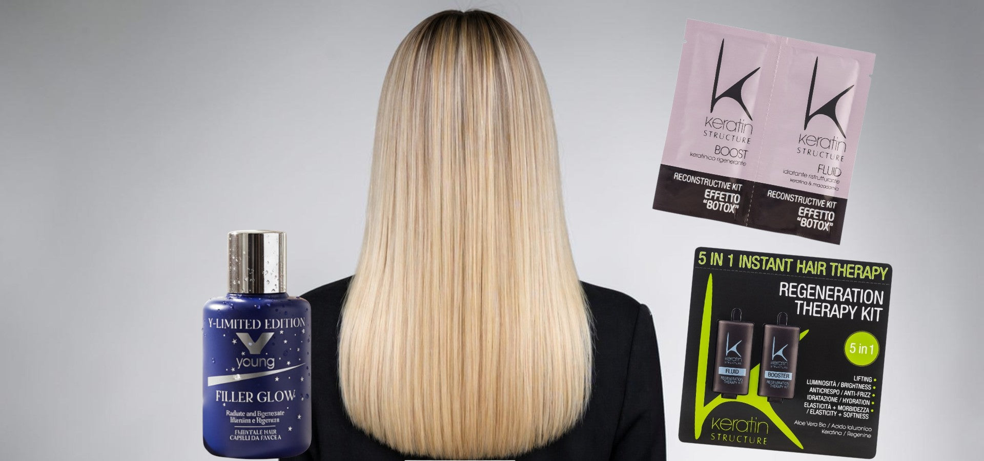 Păr deteriorat înainte și după tratament – regenerare și reparare intensivă vizibilă