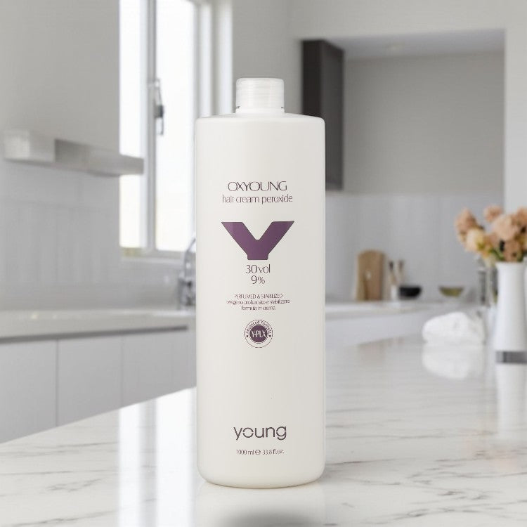 Emulsie oxidantă Young Y-Plex pentru vopsea de păr persistentă 30Vol/9% 1000ML