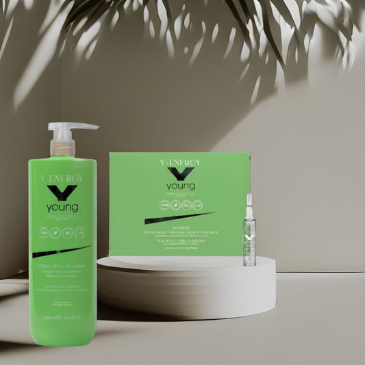 Set max Y-Energy Anticădere – Șampon 1000 ml + Fiole 12×10 ml