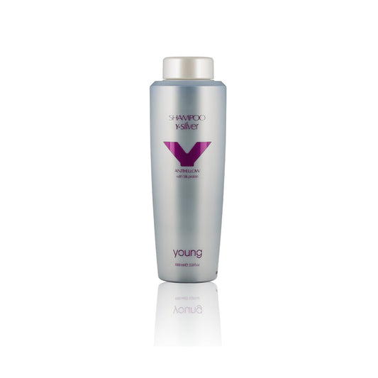 Șampon pentru părul gri și decolorat Young-SILVER ANTIGIALLO SILK PROTEIN 1000 ml - John Hair #