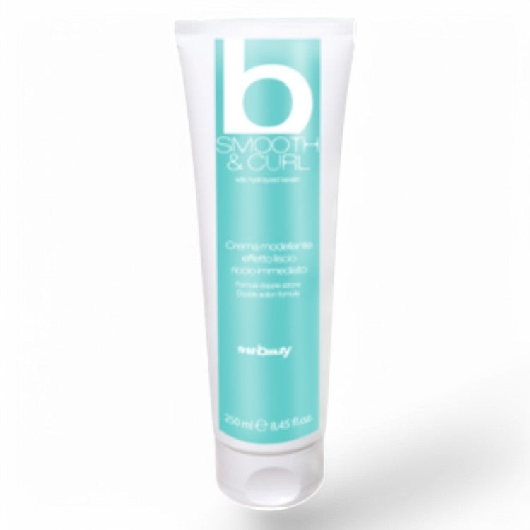 John Hair Evolution Smooth & Curl styling cream in a 250ml white tube for straightening or curling hair.