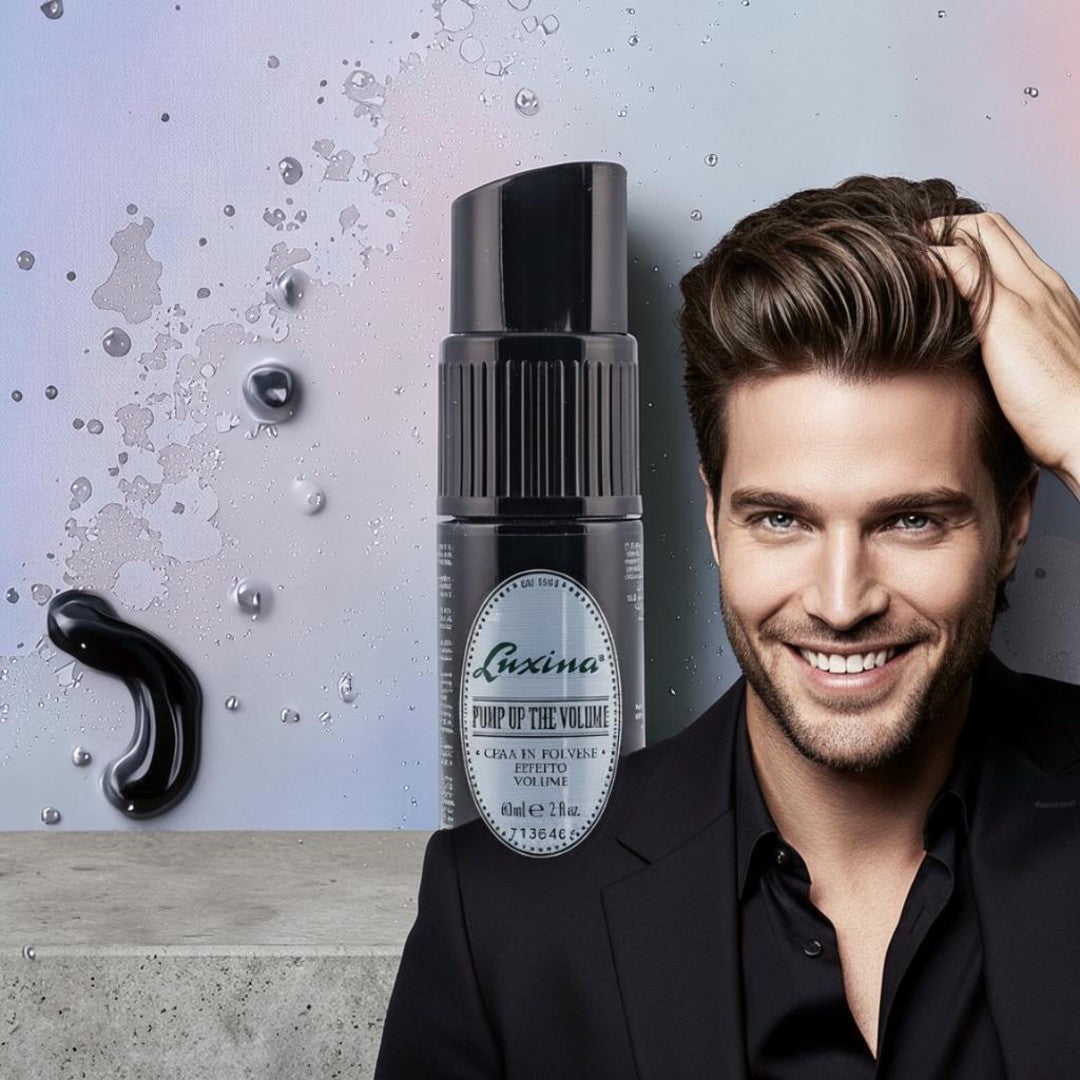 John Hair volume and texture powder for instant lift, 60ml bottle with black cap and label.