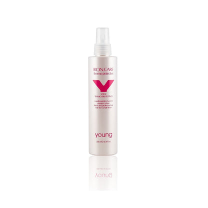 John Hair Young Iron Care thermal protection spray in a 200ml bottle for heat styling and hair smoothing