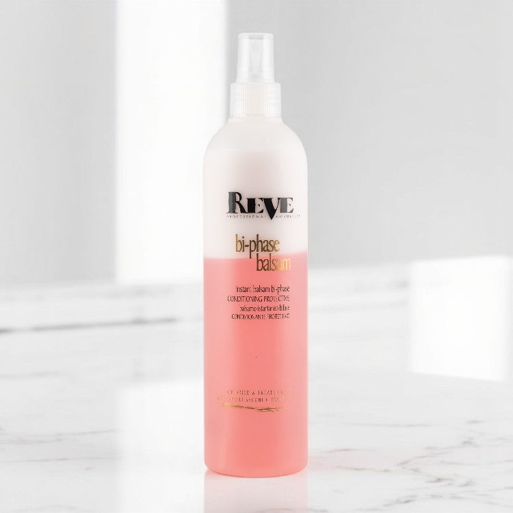 Spray regenerant cu acțiune instantă REVE Bi-Phase Balsam instantaneu bifazic 400 ml profesional pentru păr – John Hair