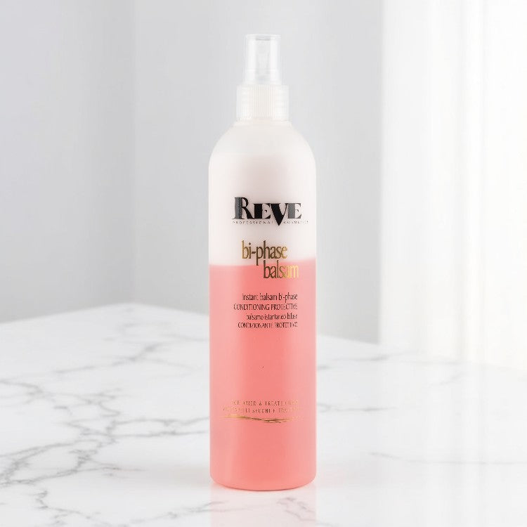 Spray regenerant cu acțiune instantă REVE Bi-Phase Balsam instantaneu bifazic 400 ml profesional pentru păr – John Hair