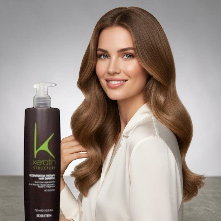 Șampon cu keratină 750 ml – hidratare și regenerare pentru păr deteriorat