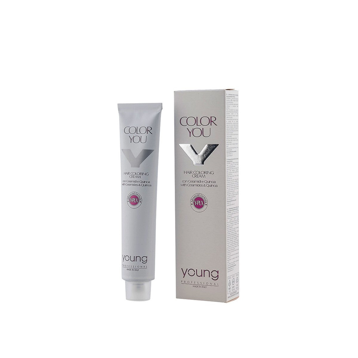 Vopsea de păr pemanent Young Y-plex professional cu amoniac 100 ml (1:1.5) Maro / 4 - John Hair #